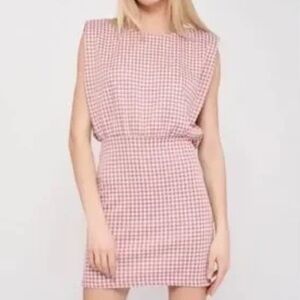 Zara Pink and White Gingham Mini Dress